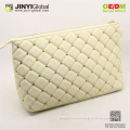 2015 new designed high quality lattice riveted PU cosmetic bags